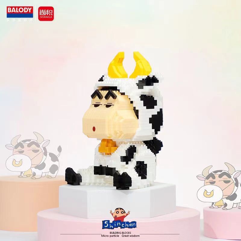 Đồ Chơi Lắp Ráp Nhân Vật Shin Cậu Bé Bút Chì Shin-Chan Cá Sấu Bò Anime Nohara Shinnosuke