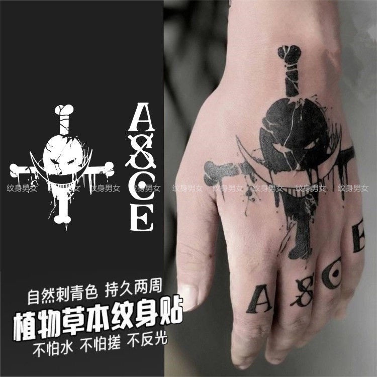 Hình Xăm Dán Họa Tiết one piece Râu Trắng 4.7 Chống Thấm Nước