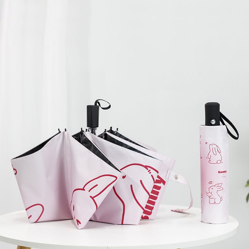 Dù Gấp Tự Động Bằng Vinyl Chống Mưa Nắng Màu Gradient Dành Cho Nữ