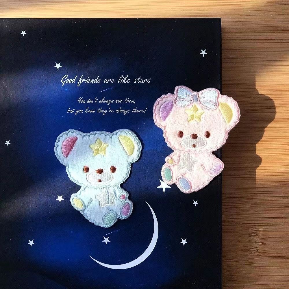 Miếng Vá Quần Áo Nhung Tự Dính Hình Gấu Dễ Thương