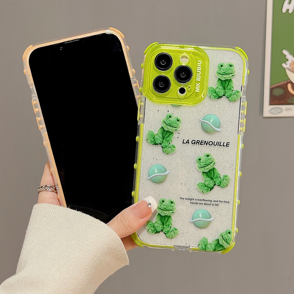 Ốp Điện Thoại tpu Dẻo Trong Suốt Họa Tiết Hoạt Hình Chú Gấu &amp; Ếch Cho iphone 13 14 12 11 pro max