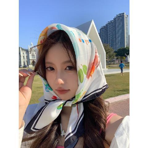 Khăn Quàng Cổ Chống Nắng In Họa Tiết Phong Cách Pháp Cổ Điển Dễ Phối Đồ Thời Trang Mùa Hè Cho Nữ