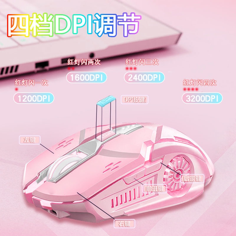 Hewlett-Packard Chuột Máy Tính Không Dây Chơi Game Có Dây Không Ồn Cho Lenovo Dell HP HP Huawei