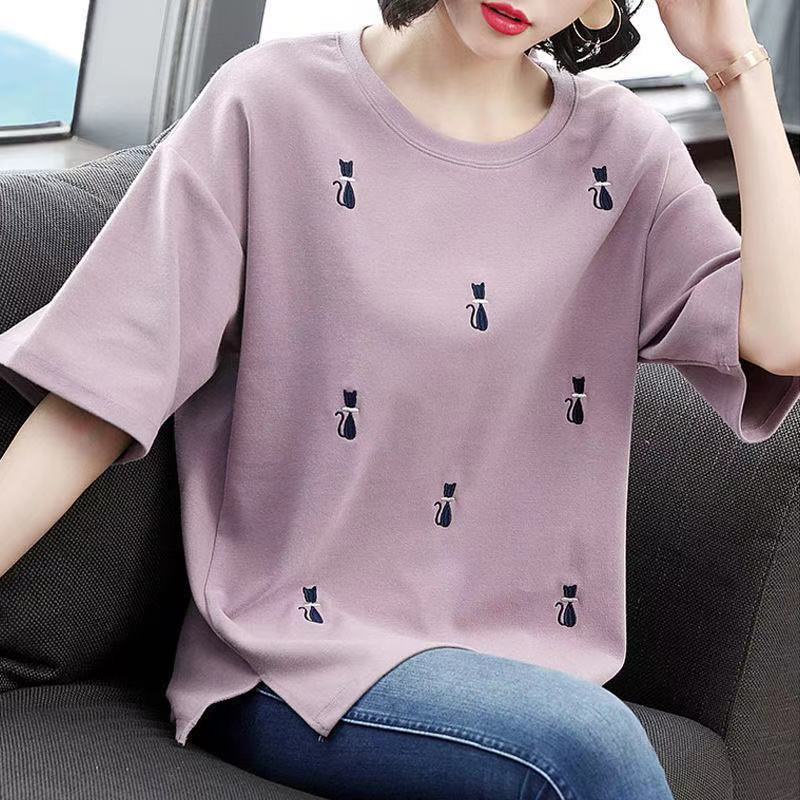 Áo Thun Tay Ngắn Plus Size Cho Phụ Nữ Trung Niên