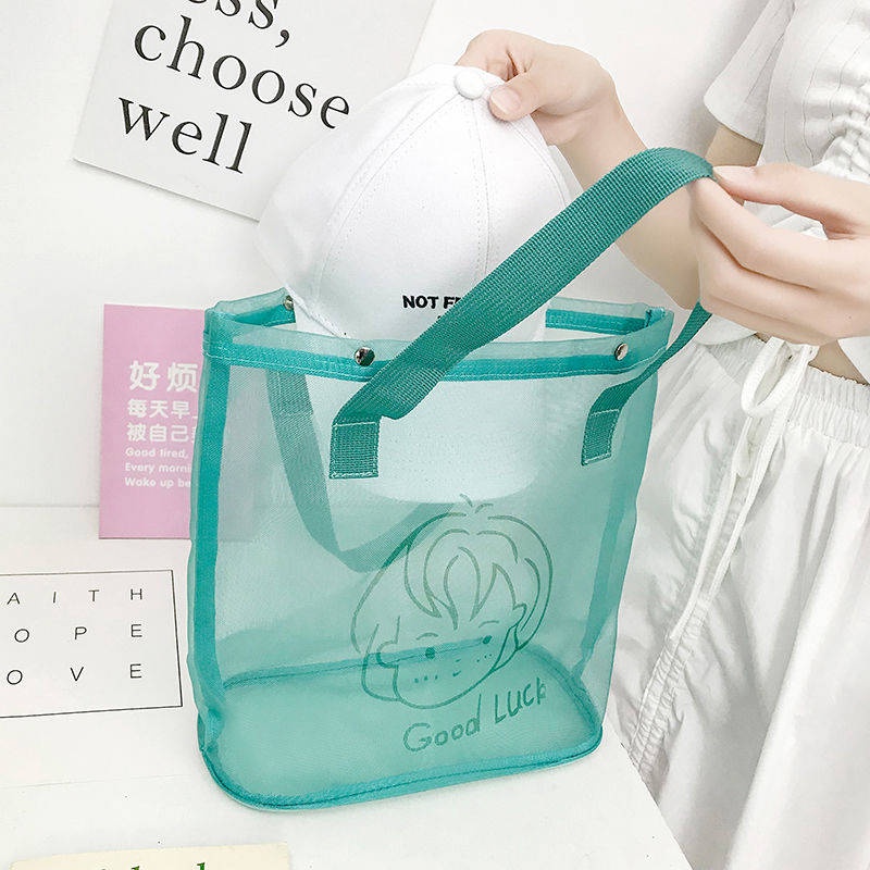 Túi Lưới Đựng Sách Sức Chứa Lớn Trong Suốt Thời Trang Dành Cho Nữ