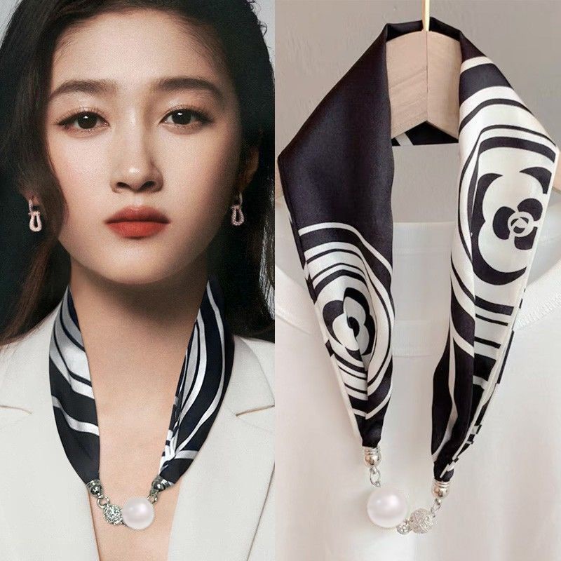 Băng Đô Cài Tóc / Khăn Quàng Cổ Khóa Nam Châm Cao Cấp Thời Trang Xuân Hè Dành Cho Mẹ Bỉm Sữa