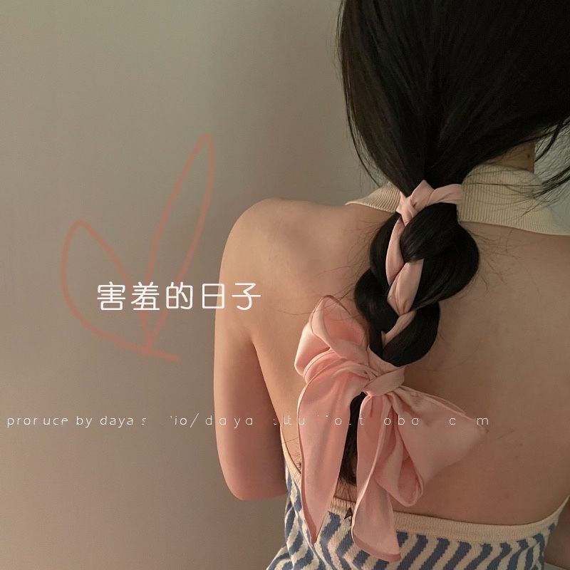 Khăn Choàng Lụa Dài Màu Sắc Ngọt Ngào Phong Cách retro Pháp Thanh Lịch