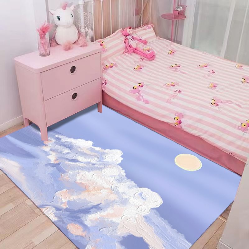 Thảm Trải Sàn Chống Bụi In Hình Tranh Sơn Dầu Hoạt Hình Trang Trí Phòng Ngủ Cho Bé