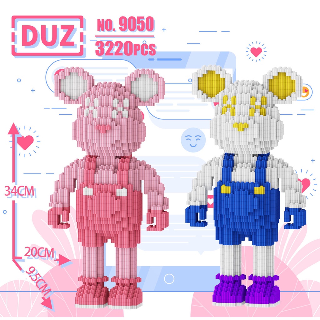 Tương thích với LEGO Bạo lực gấu kết hợp lắp ráp hạt đồ chơi trang trí khối xây dựng