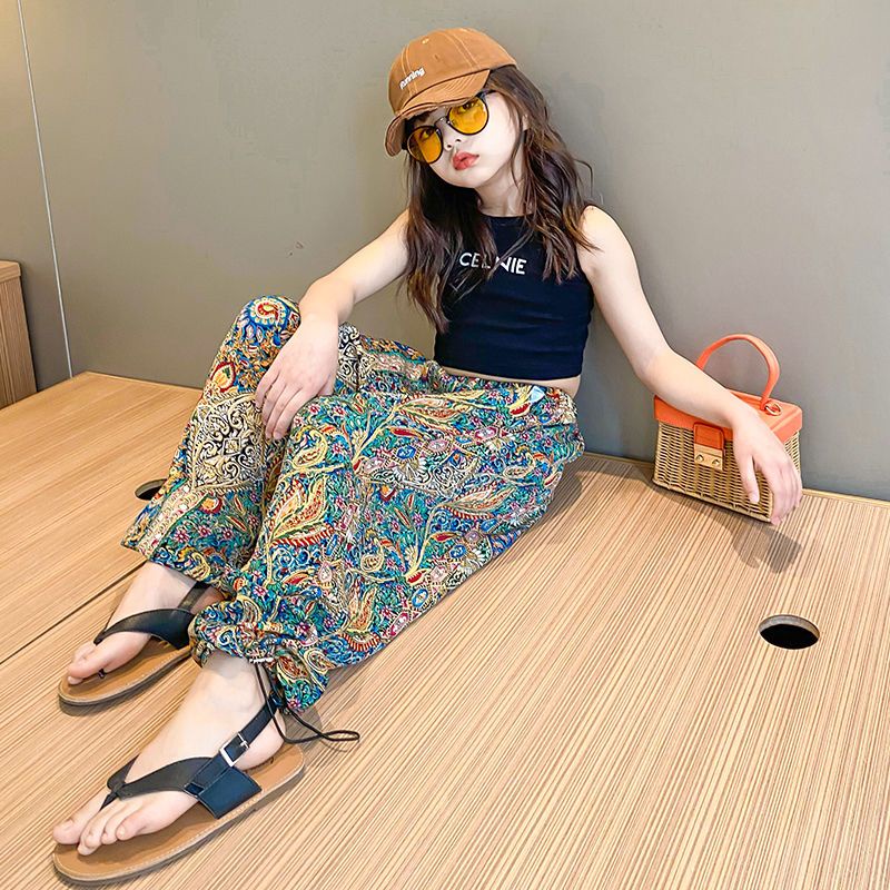 Quần Dài Thể Thao Chống Muỗi Phong Cách Dân Tộc Thời Trang Mùa Hè Dành Cho Bé Gái