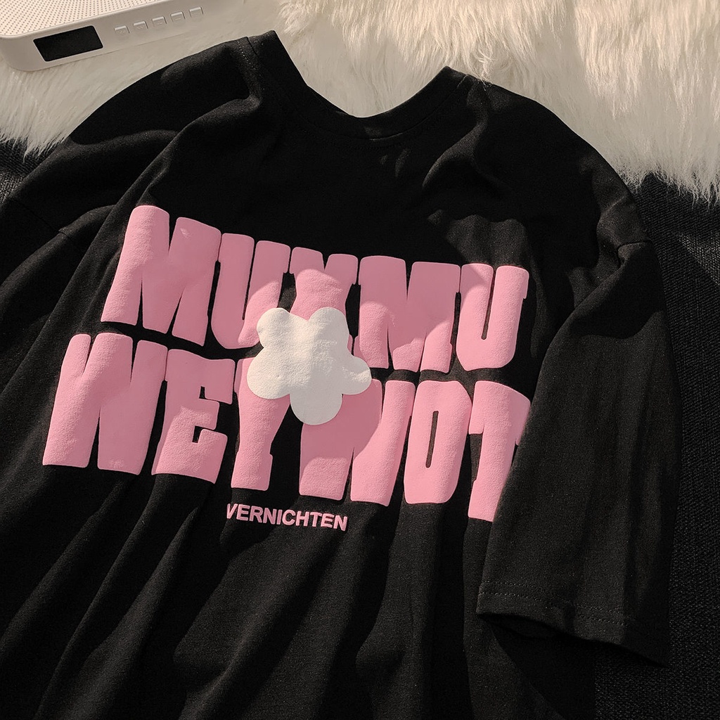 Áo Thun 100% Cotton Tay Ngắn Dáng Rộng Phong Cách Hàn Quốc Thời Trang Mới Cho Nữ