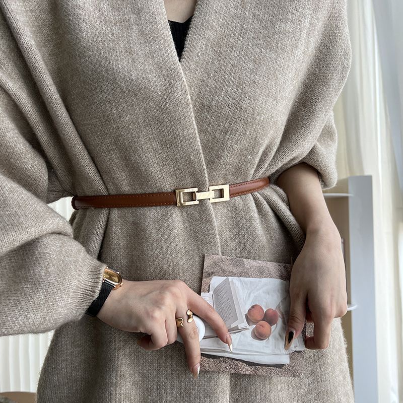 Thắt Lưng Mỏng Có Khóa Cài Trang Trí Đầm Thời Trang Cho Nữ