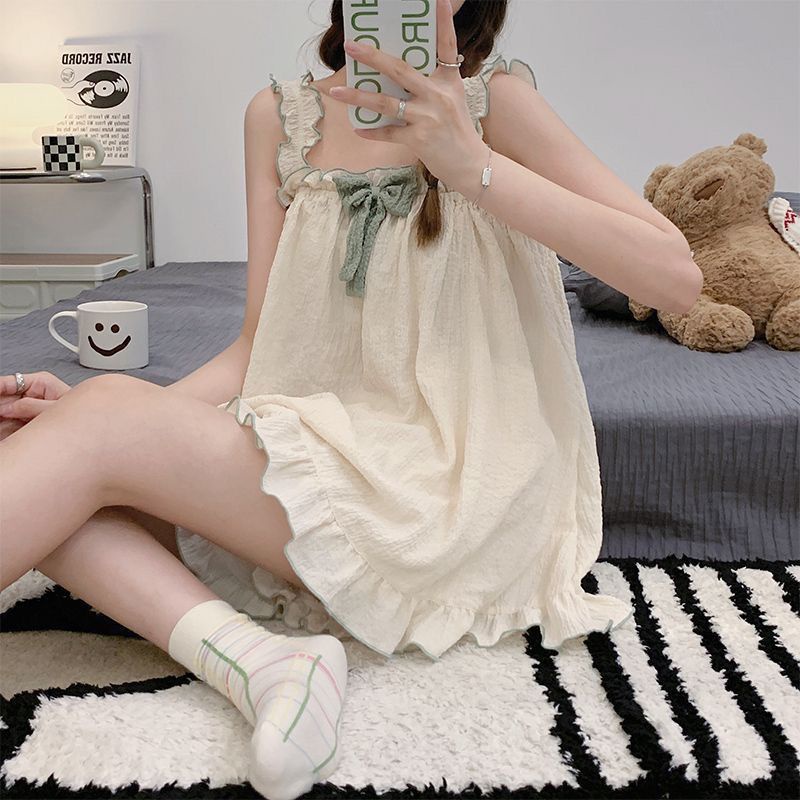 Bộ Đồ Ngủ Hai Món In Họa Tiết Công Chúa Dễ Thương Phong Cách Hàn Quốc Thời Trang Mùa Hè Cho Nữ