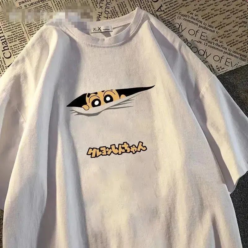 Áo Thun Tay Ngắn Oversize In Hình Hoạt Hình