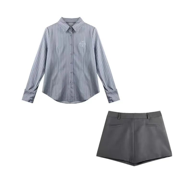 Áo Sơ Mi Tay Dài Dáng Ôm Họa Tiết Kẻ Sọc Thời Trang Mùa Xuân Ngọt Ngào Cho Nữ