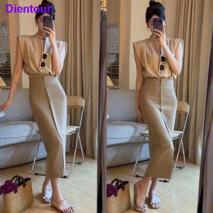 Giao Hàng Trong Vòng 24 Giờ 24 Giờ#Đầm Dài Không Tay Ôm Eo Phong Cách Hong Kong Cổ Điển Thời Trang Mùa Hè Cho Nữ