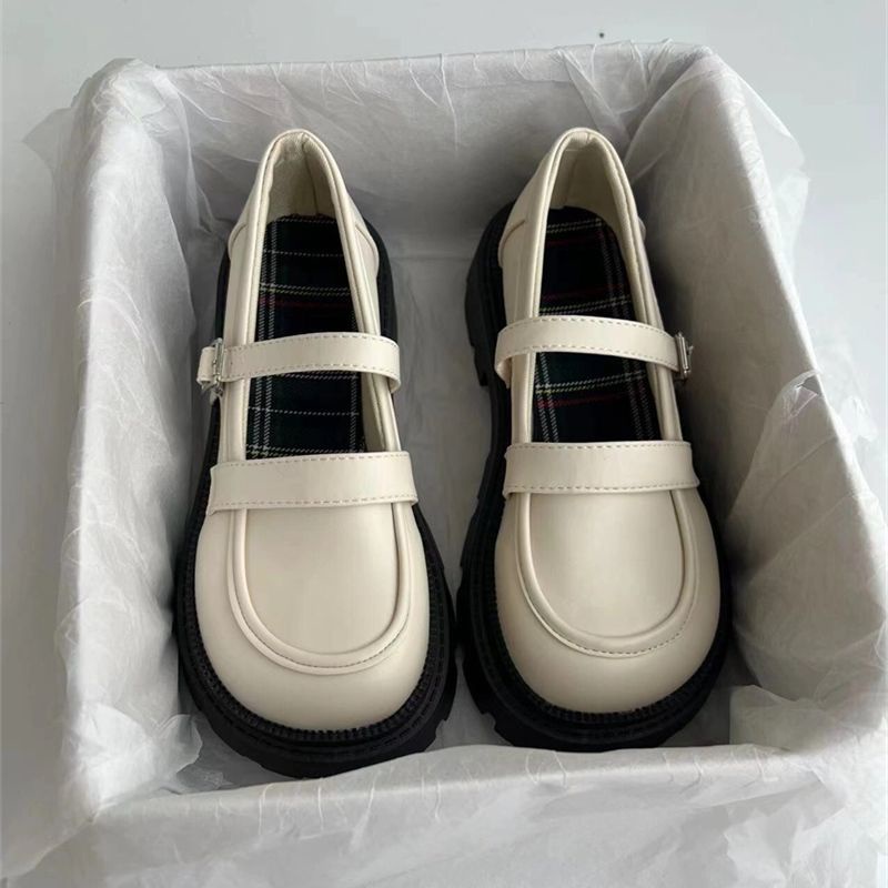 [Bán Chạy] Giày Da Đế Dày Phong Cách Anh Quốc Retro Nhật Bản Cho Nữ