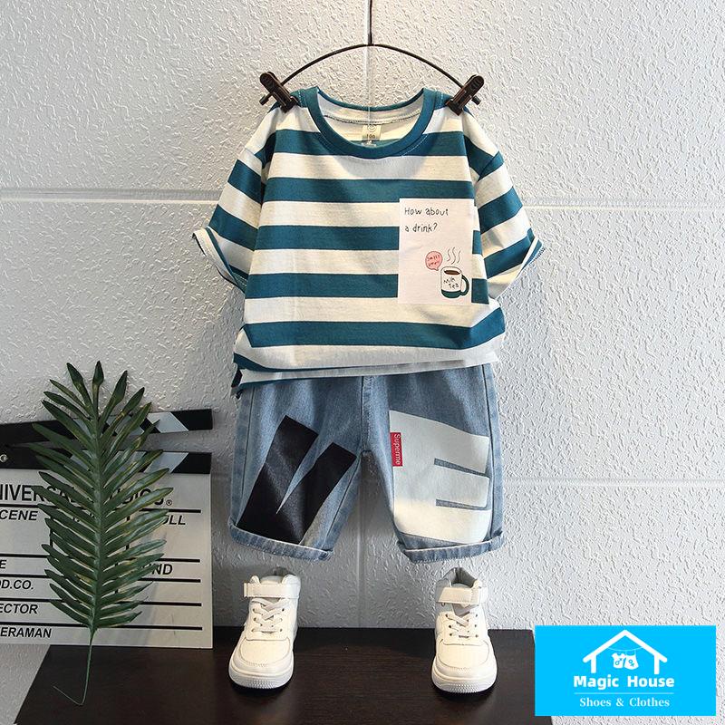 Bộ Quần Áo Tay Ngắn Phong Cách Thời Trang Mới 2023 Dành Cho Bé Trai