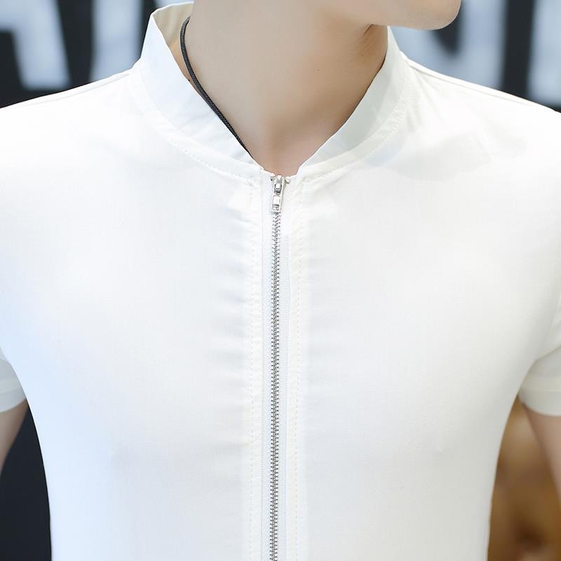 Áo Thun Tay Ngắn Dáng Ôm Chất Lụa Lạnh Thời Trang Hàn Quốc Cho Nam [40% off]