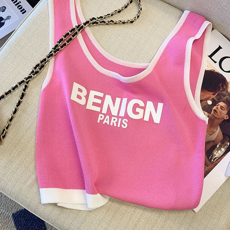Áo Thể Thao Ngắn In Chữ Màu Hồng Ngọt Ngào Hợp Thời Trang Mùa Hè Cho Nữ / Búp Bê Barbie Core