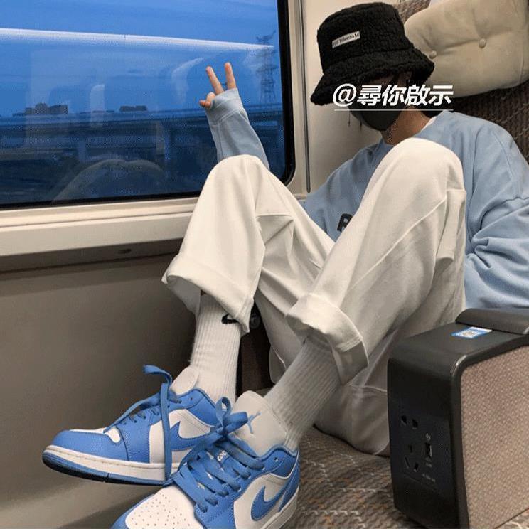 Quần Jean Hồng Lưng Cao Ống Rộng Phong Cách Harajuku Đường Phố Cho Nữ