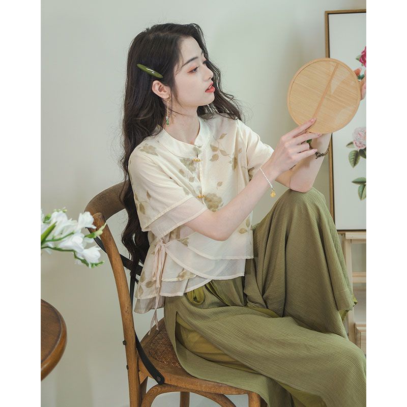 Bộ Đồ Thời Trang Trung Hoa Cổ Điển Cài Nút Kiểu Mới Cho Nữ 6.12