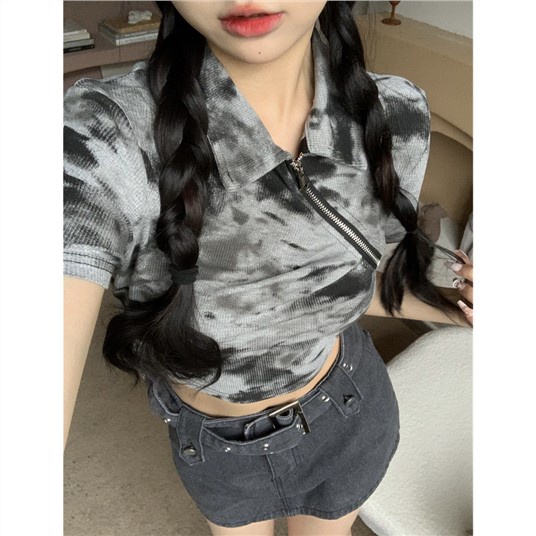 Áo Thun Polo Ngắn Tay Ôm Dáng Xinh Xắn Theo Phong Cách Hàn Quốc Dành Cho Nữ