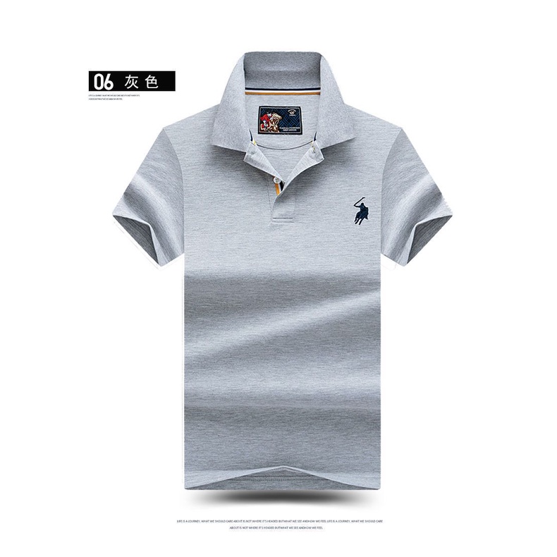 Áo Thun polo Tay Ngắn Màu Trơn Dáng Rộng Chất Liệu Cotton 20% Thời Trang Mùa Hè Cho Nam