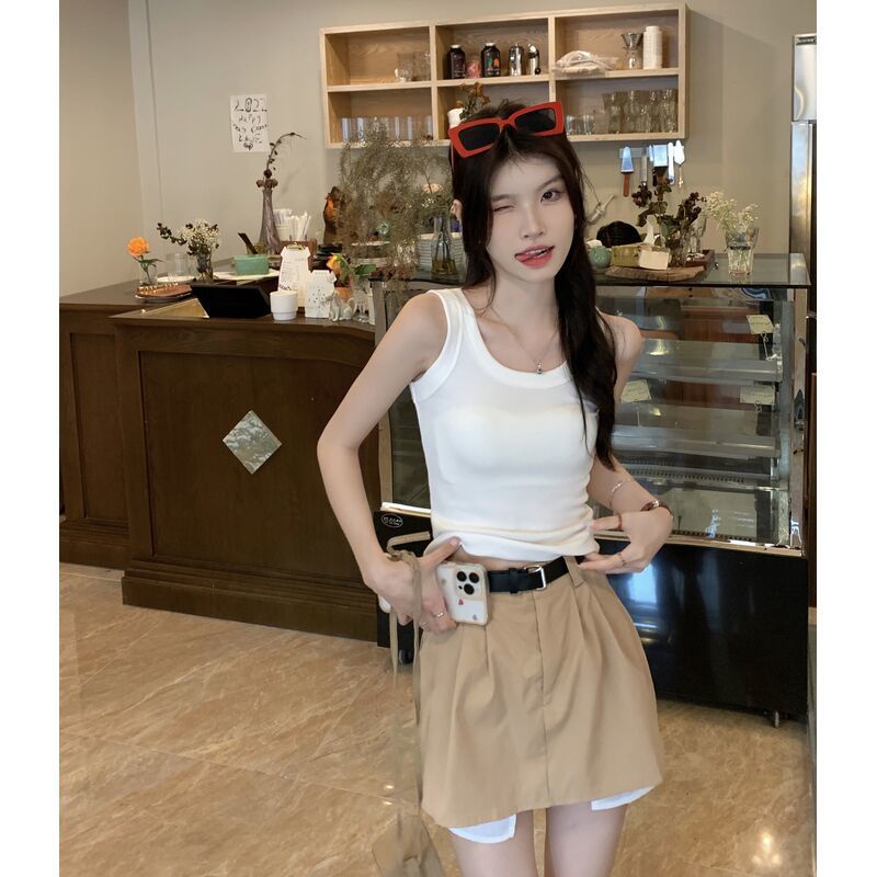 Set Áo Dây Dệt Kim Và Áo Khoác Sát Nách Thời Trang Dành Cho Nữ