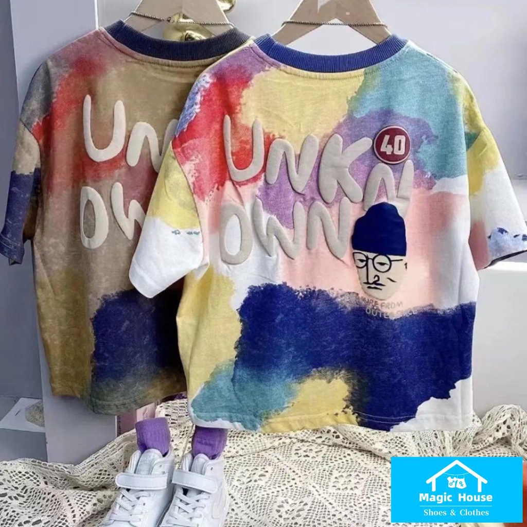 Áo Thun Cotton Ngắn Tay Màu Tương Phản Thời Trang Mùa Hè 2023 Cho Bé