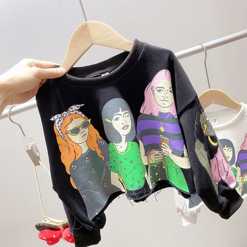 Hàng Mới Về Áo Sweatshirt Dáng Rộng Tay Dài Phong Cách Thời Trang Mới 2023 Cho Bé Gái