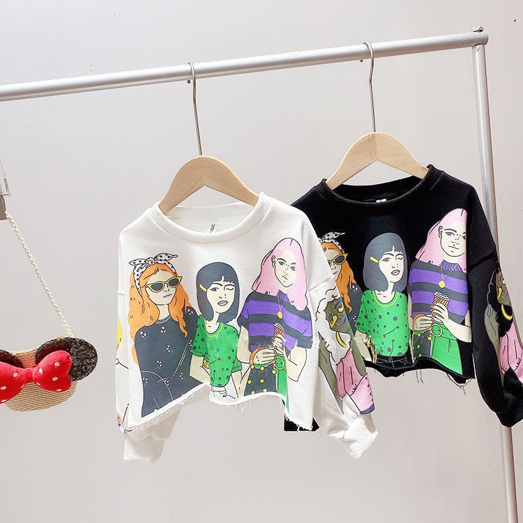 Hàng Mới Về Áo Sweatshirt Dáng Rộng Tay Dài Phong Cách Thời Trang Mới 2023 Cho Bé Gái