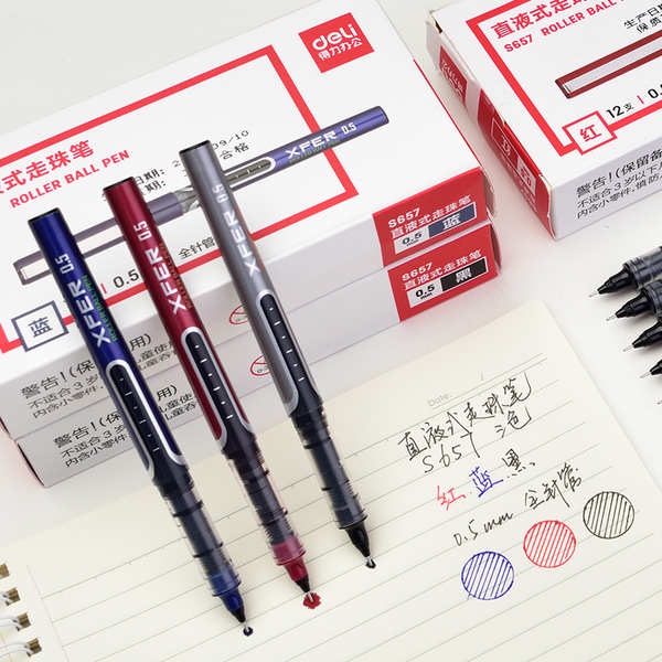 Deli Bút Bi Lăn S657 0.5mm Dùng Cho Học Sinh / Văn Phòng