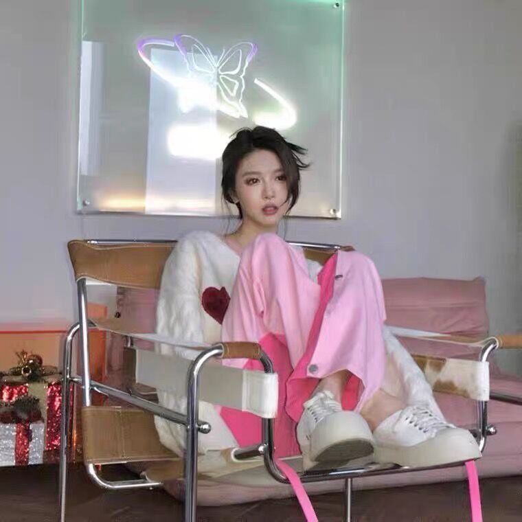 Quần Yếm Dài Ống Rộng Lưng Cao Màu Hồng Thời Trang Xuân Hè Phong Cách Mới Cho Nữ