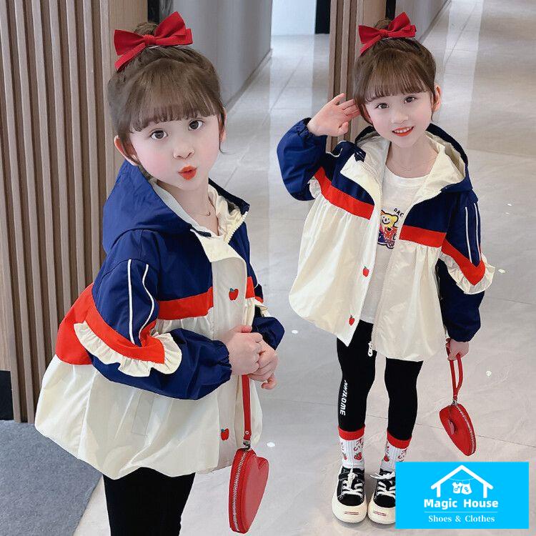 Áo Khoác Gió Phối Màu Thời Trang 2023 Cho Bé Gái