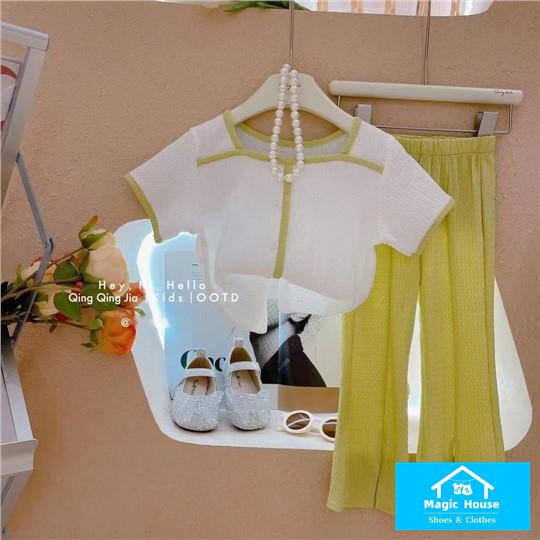 Set Áo Thun Ngắn Tay Và Chân Váy Phong Cách Pháp Thời Trang Mùa Hè Cho Bé Gái