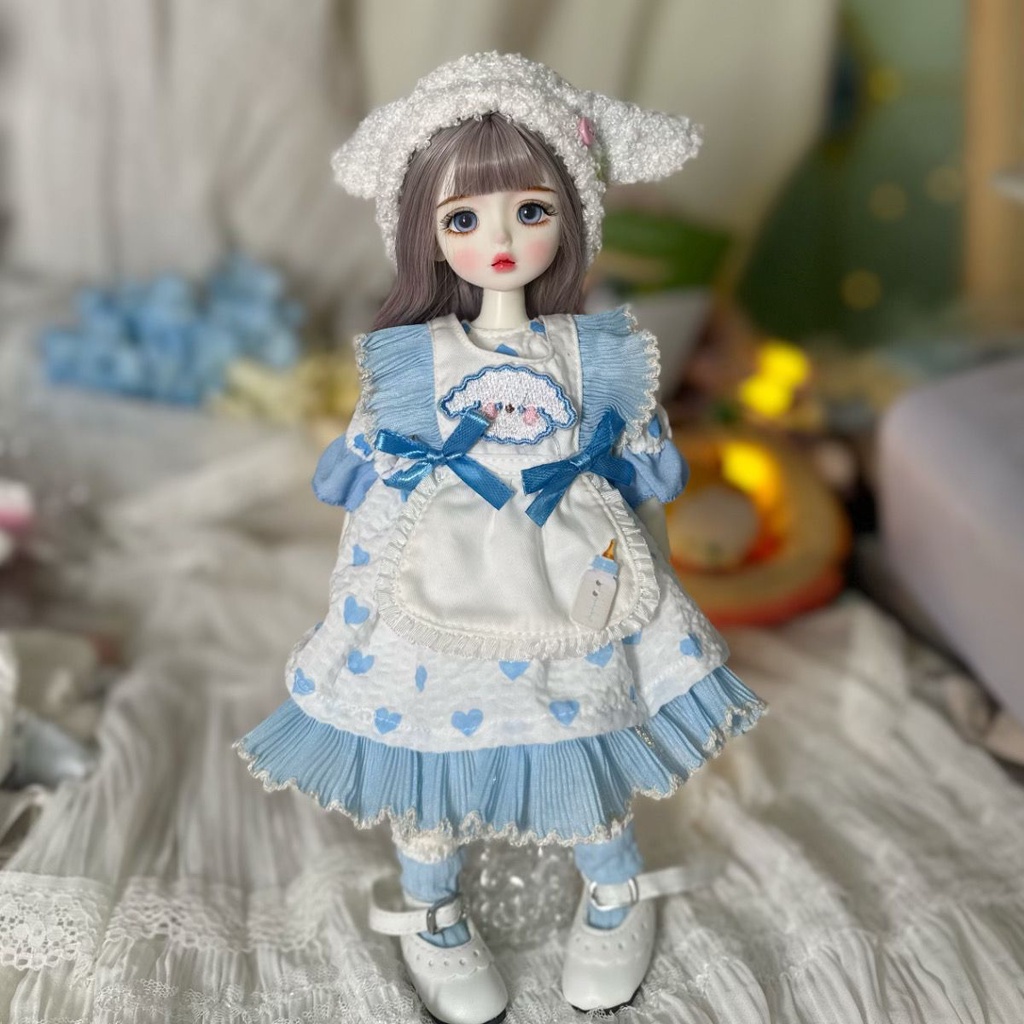 Búp Bê bjd 3D Mắt Thật 30cm 30cm bjd Mặc Đầm 3D Dễ Thương Cho Bé Gái 8.5