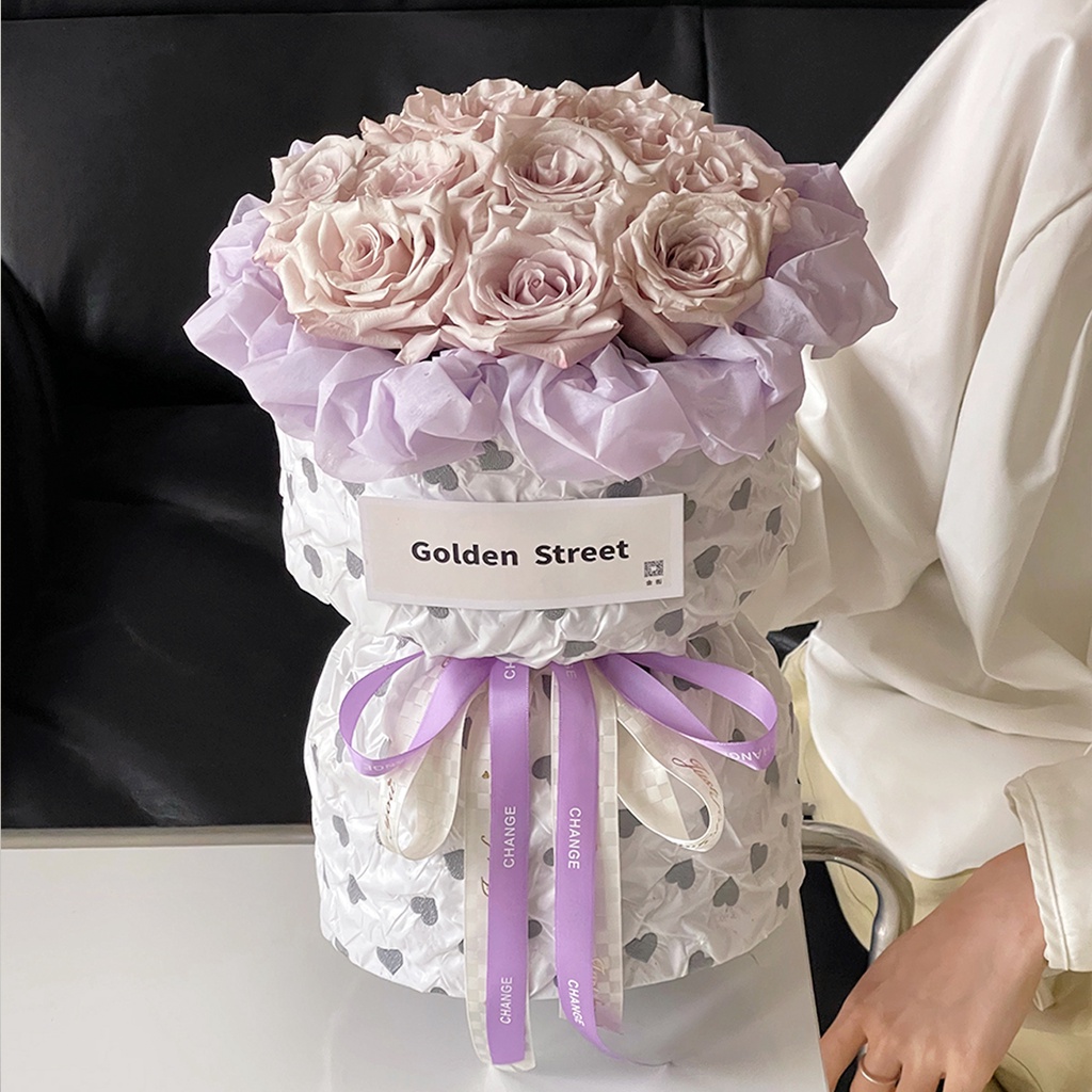 Cuộn Dây Ruy Băng Hoa Tím Trang Trí Hộp Quà Xinh Xắn