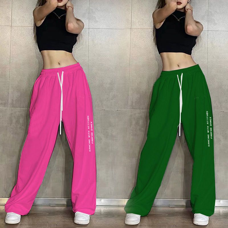 Quần Thể Thao Lưng Cao Dáng Rộng Nhanh Khô Phong Cách Hip Hop Âu Mỹ Thời Trang Cho Nữ 30408