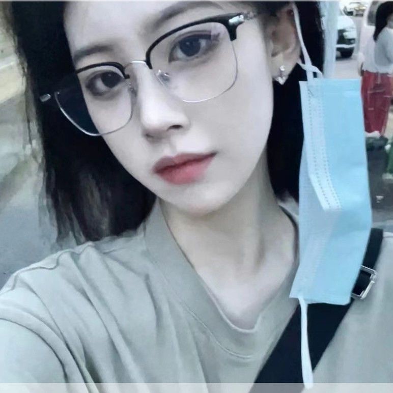 Gọng Kính Nửa Gọng Vuông Tròn Mỏng Và Trơn Thanh Lịch Hàn Quốc Cho Nữ my