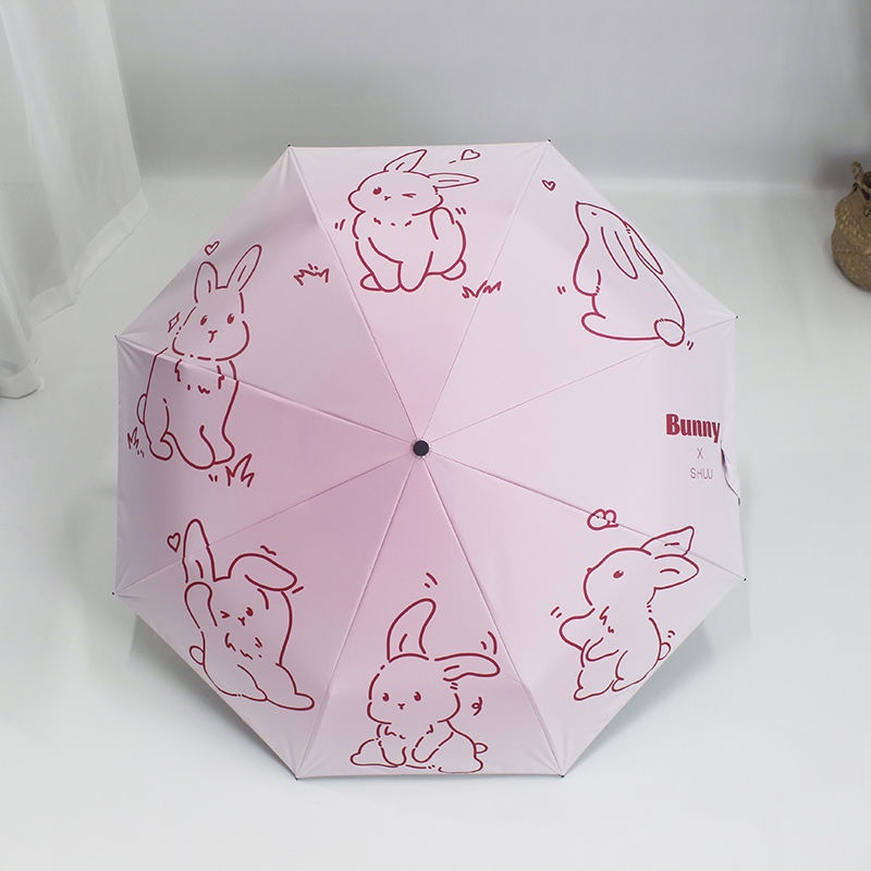 Dù Gấp Tự Động Bằng Vinyl Chống Mưa Nắng Màu Gradient Dành Cho Nữ