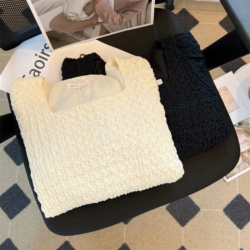 Áo Sơ Mi Chiffon Cổ Vuông Tay Phồng Thời Trang Mùa Hè 2023 Phong Cách Mới Cho Nữ