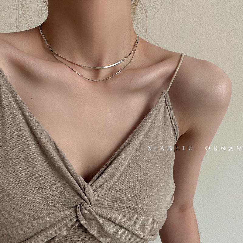 Dây Chuyền Hai Lớp Xếp Chồng Lên Nhau Phong Cách Hip Hop Cá Tính