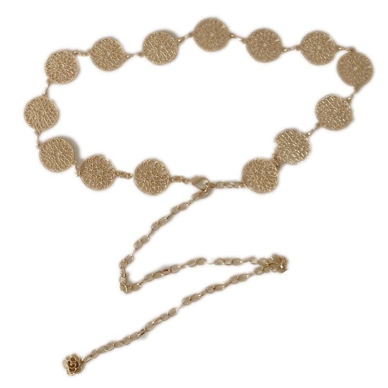 Thắt Lưng Dây Xích Kim Loại Phong Cách Âu Mỹ Dễ Phối Đồ Thời Trang Cho Nữ