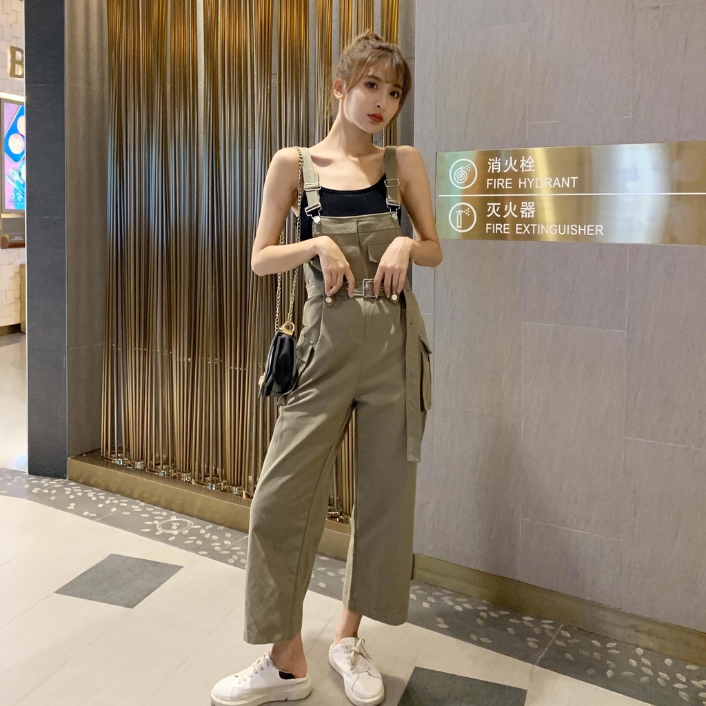 [Bán Chạy] ins Quần Yếm Dáng Rộng Eo Hẹp Phong Cách Hàn Quốc Mùa Hè Thu Mới Cho Nữ Sinh