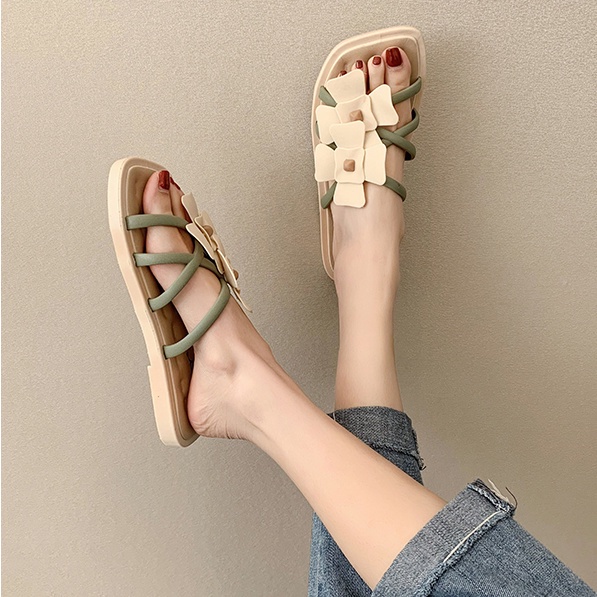Dép Sandal Xỏ Ngón Đi Biển Mùa Hè 2023 Phong Cách La Mã Thời Trang Cho Nữ