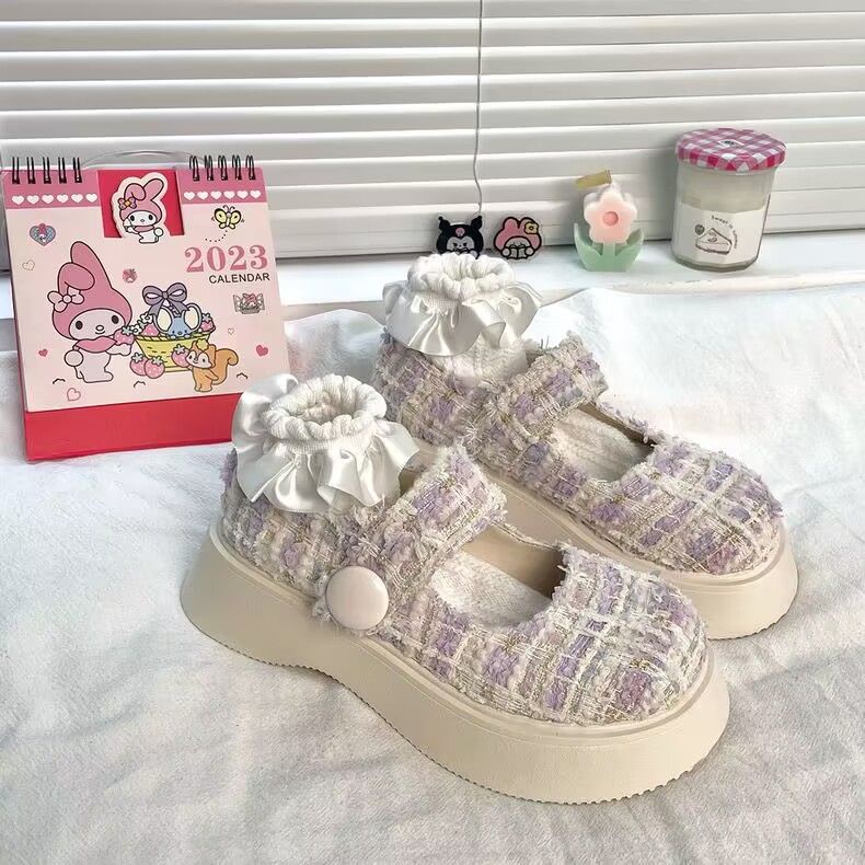 Giày Mary Jane Nhật Bản Đế Dày Tăng Chiều Cao Thời Trang Mùa Xuân 2023 Cho Nữ