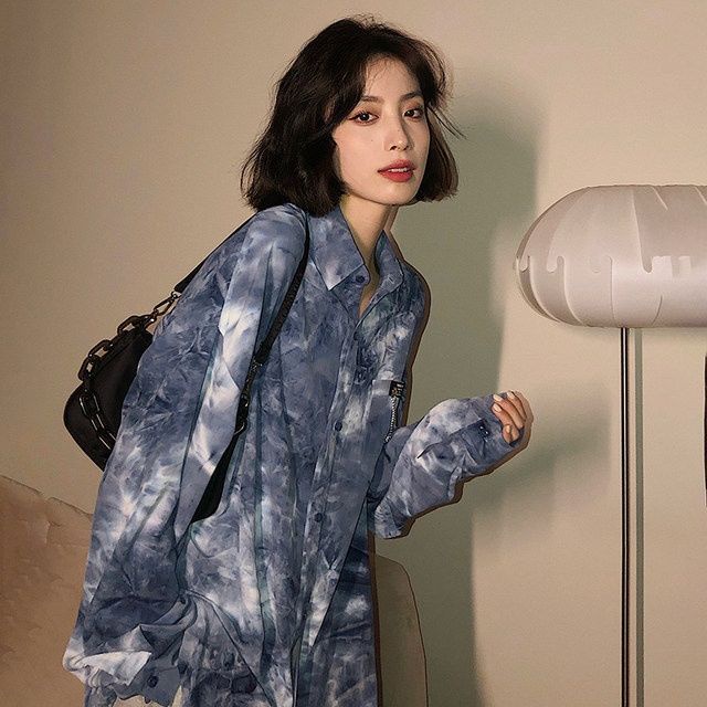 Áo Sơ Mi Tay Dài Nhuộm Màu Phong Cách Hong Kong Cổ Điển Thời Trang Cho Nữ