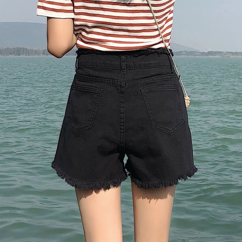 Hot Sale ~ Quần Short Denim Mỏng Dáng Chữ a Lưng Cao Phối Dây Rút Phong Cách Mùa Hè Hợp Thời Trang Dành Cho Bạn Nữ