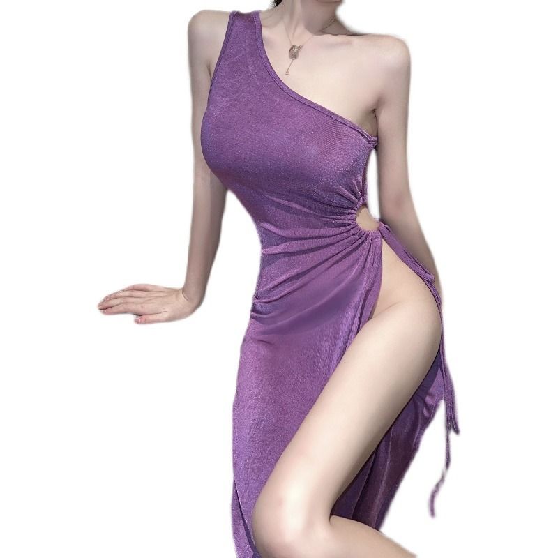 Khuyến Mãi Phong Cách Mới ~ Đầm Dài Eo Hẹp Eo Nghiêng Hở Vai Quyến Rũ Thiết Kế Thanh Lịch